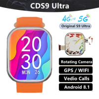 Original CDS9 S9 Ultra Android Smart Watch 4G Network SIM Card With 64GB Health Monitoring with Google Play Store Video Calls