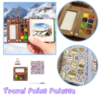 8/15 Color Wooden Box Watercolor Paint Portable Set Mini Children's Fabric Paint Notebook G4U8