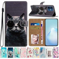 Pattern Cover Capa For Samsung Galaxy S23 S22 S21 S20 Ultra FE S10E S9 S8 Plus+ Case Card Slot Book Holster BagMagnetic Shell