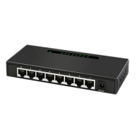 Ethernet Splitter 8-Port RJ45 Gigabit Anti-Shielding LED Indicator Network Switch for Monitor Router PC-UK Plug