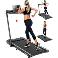 Under Desk Treadmill with Incline 3 in 1 Mini Walking Pad 300 lb Weight Capacity Folding Treadmills for Home Small Foldable wit