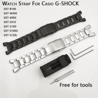 For Casio G-Shock Watch Band GST-210 GST-W300 GST-400G GST-B100 S100D/S110D/W110 Metal Strap Stainless Steel Watch band Bracelet