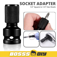 1/2 Inch Square Female To 1/4 Inch Hex Shank Socket Adapter Quicker Release Converter - Impact Wrenc