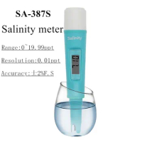 SA-387S Salinity meter Waterproof Salinometer Halometer Salt Gauge Salty Brine Seawater Food Salinity Tester with retail box