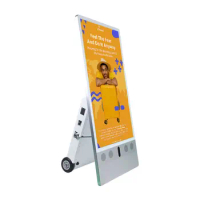 43 inch movable advertising screens battery powered 4k capacitive touch digital poster outdoor