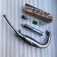 Knalpot Suzuki RGR kolong Stainless Silincer Stainlees Half Blue Blue Gold