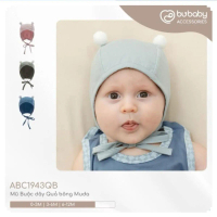 BU Baby (0-12M) Mũ Buộc dây Quả bông ABC1943QB Muda cho bé trai, bé gái  sơ sinh - Bamco  - Mũ bu ba