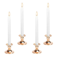 2 Pcs Metal Gold Taper Candle Holder for Wedding, Dinning, Party, Fits 2 cm / 0.787 inch Thick Wax Candle or Led Candles
