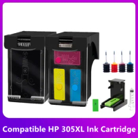 305XL Refilled Ink Cartridge Replacement for HP 305 XL for HP305 DeskJet 2710 2720 4110 4120 4130 EN