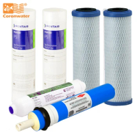 Coronwater 5 Stage Reverse Osmosis RO Water Filters Replacement Set with Water Filter Cartridge 50 GPD Membrane