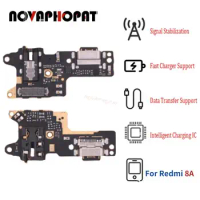 Novaphopat For Redmi 8 / 8A USB Dock Charging Port Fast Charger Plug Microphone MIC Flex Cable Board Audio Jack With IC