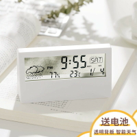 小鬧鐘家用簡約創意時尚網紅ins超火桌上溫度濕度電子時鐘小型led