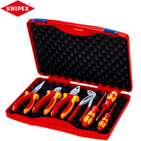 KNIPEX 00 21 15 Insulation Tool Set Of 7 Pieces High Quality Versatile Shock-resistant Plastic Case Simple Operation