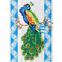 3D Latch hook rug kits for adults with Preprinted Canvas Peacock Pattern Unfinished Carpet embroidery set do it yourself