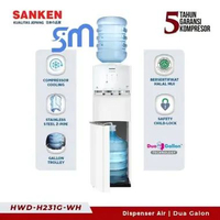 Dispenser Sanken HWD-H231G-WH Duo Galon Bawah Atas Oasis Stainless Steel