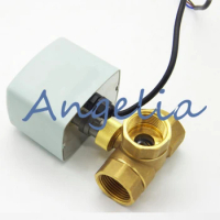 AC220V DN25 1" BSP Brass 3 Way Three Wires Two Control T/L type Motorized Ball Valve Electrical Actuator Valve