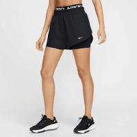 【NIKE 耐吉】短褲 休閒 運動 二合一 Dri-FIT 女 AS W NP DF 2IN1 SHORT TT 黑色(HJ1205010)