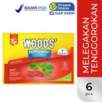 WOODS PEPPERMINT LOZENGES | Permen Sakit Tenggorokan, Penyegar Tenggorokan, Bau Mulut MADU ISI 6 PCS