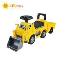 【kikimmy】多功能推土機造型助步車-附車廂(騎乘玩具/滑步車/嚕嚕車)