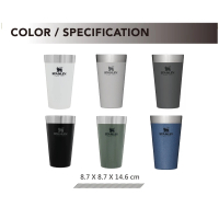 Stanley 冒險系列 真空不銹鋼 品脫杯 0.47L 錘紋藍 鐵灰 灰 消光黑 簡約白 錘紋綠 10-02282