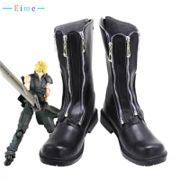 FF7 Cloud Strife Cosplay Shoes Game Final Fantasy VII Cosplay Prop PU Leather Shoes Halloween Carnival Boots Custom Made