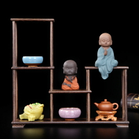 小博古架實木中式多寶閣底座茶壺展示架工藝品擺件架茶架子置物架