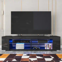 Living room media console with intelligent application LED lights, living room TV cabinet, storage cabinet, decoration cabinet