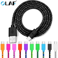 OLAF Type USB C Cable For Samsung S8 S9 Plus Note 8 9 Fast Charging Data Cable for Xiaomi Redmi Note 7 Mi9 MI 8 9 Charger Cord