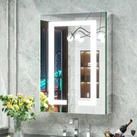 16x24 LED Bathroom Medicine Cabinet Mirror with Electrical Outlet, Frontlit Ligthed Anti-Fog 3 Colors Temperature Dimmable