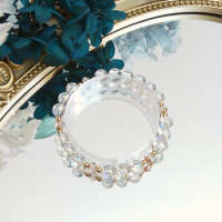 Lii Ji Aurora Beads American 14K Gold Filled 6mm/8mm Elastic Bracelet 18cm/18.5cm For Female Jewelry