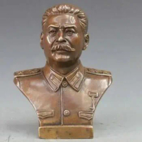 Western Bronze Copper Politician Joseph Vissarionovich Stalin Bust Art Statue