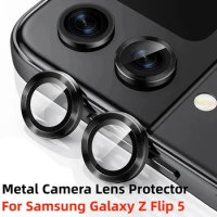 Metal Camera Lens Protector For Samsung Galaxy Z Flip 5 Metal Lens Ring Case Tempered Glass for Samsung Z Flip5 ZFlip 5 Lens Cap