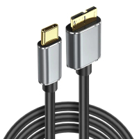 OfficeTik39 USB 3.1 Kord Penyambung USB C ke Mikro B 3.0 Kabel Penyegerakan Data 5Gbps Kelaj
