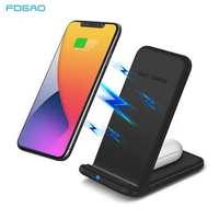 Fast Wireless Charger Fast Charging Stand Dock Type C 15W For iPhone 12 11 XS Max XR XS Samsung S21 S20 Galaxy Buds Airpods Pro