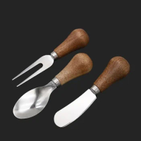 Wood Handle Butter Knife Jam Butter Spatula Kitchen Knives Cheese Cutter Household High Quality Knife Style Cheese Cutter