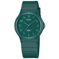 【CASIO 卡西歐】簡約百搭 數字時標 日本機芯 橡膠手錶 綠色 33mm(MQ-24B-3B)