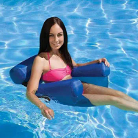 Inflatable Swimming Bed Net Hammock, Foldable Water Pleasure Lounge Chair, Floating Sofa, Lazy Summer