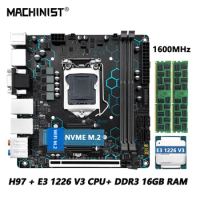 MACHINIST H97 STRONG Motherboard Set LGA1150 kit Intel Xeon E3 1226 v3 CPU processor and DDR3 2*8GB RAM 1600MHz memory VGA HDMI