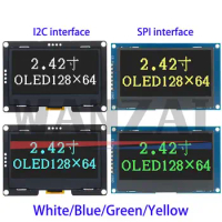 2.4" 2.42 inch 128x64 OLED LCD Display Module SSD1309 12864 7 Pin SPI/IIC I2C Serial Interface for Arduino UNO R3 C51