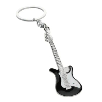 Classic Guitar Model Keychain Fashion Mini Musical Instrument Pendant With Key Holder For Music Lovers Birthday Gifts