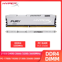 Memoria DDR4 8GB 16GB 32GB 3200MHz 2133 2400 2666 3600MHz Memory DIMM 288Pin 1.2V DDR4 RAM PC4-25600 21300 19200 HyperX FURY