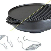 Cast Iron Cook-It-All Kit. Five-Piece Cast Iron Set includes a Reversible Grill/Griddle 14 Inch, 6.8 Quart Bottom/Wok, Two Heavy