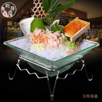 亞克力刺身盤仿玻璃海鮮盤水果拼盤魚生冰盤自助餐盤方形日韓餐具