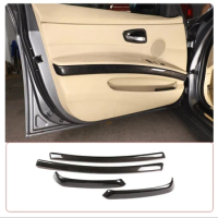 ABS Carbon Fiber Car Interior Door Armrest Side Decoration Strip Trim Cover For BMW 3 Series E90 E92 2005-2012 Car Accessories