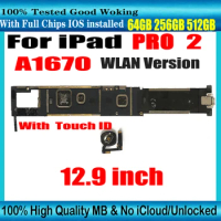 100% Original Unlocked Mainboard For iPad PRO 12.9 INCH Motherboard A1670 WLAN Version With Touch ID 64GB 256G 512GB Logic board