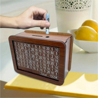 Manually assembled wooden money box, complete material kit for wooden money box and cross-border coi