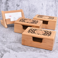 竹制名片盒雕刻名片架收納盒商務名片鏤空簡約創意名片可定制LOGO