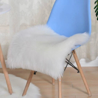 【JEN】仿澳洲羊毛方形椅墊坐墊沙發墊地毯地墊50*50cm-白色