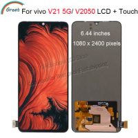 6.44'' Original AMOLED For Vivo V21 5G LCD V2050 Display with Touch Screen Digitizer Assembly for Vivo V21 5G LCD