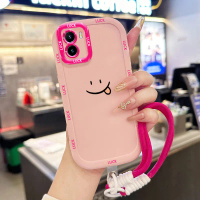 Casing Hp untuk VIVO Y15S Y15A Y15C Y01 Case Casing Lukisan Emoji Tas Pola Puff tali gantung kasus p